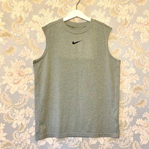 Nike Dri-Fit Boys Sleeveless Gray Shirt